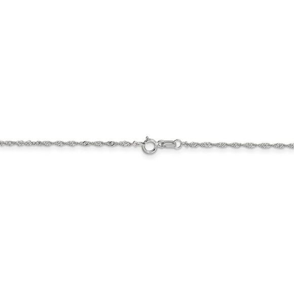 1mm 14k White Gold Diamond Cut Singapore Chain Necklace, 18 Inch - Picture 4 of 8